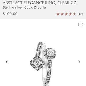 Pandora Abstract Elegance Ring, Clear CZ